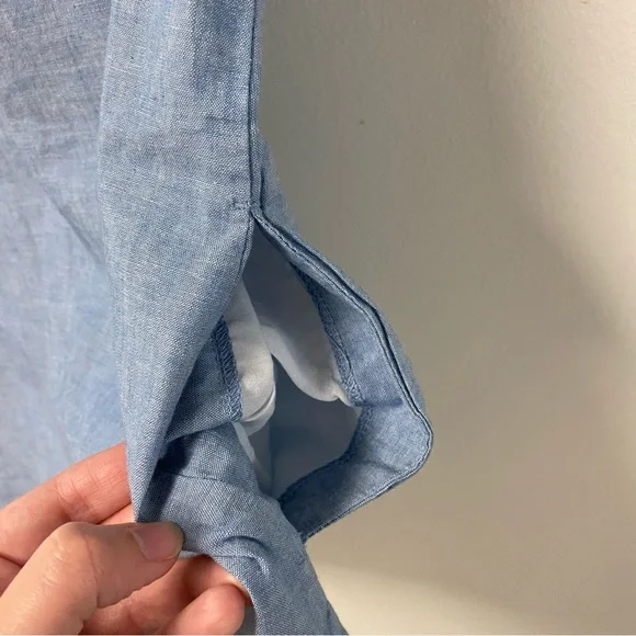 NWT Vintage Woolrich Sleeveless Button Down Chambray Dress‎ Pockets Extra Large - Picture 5 of 8